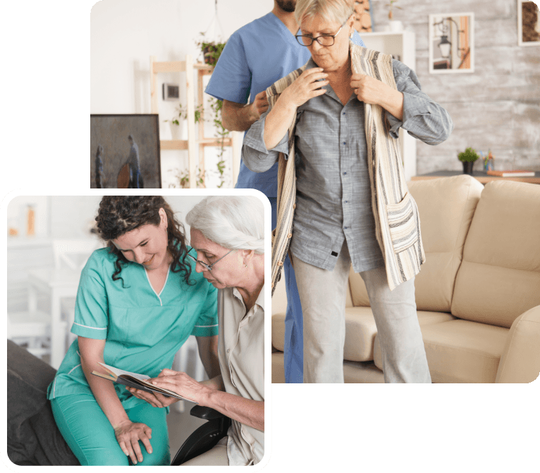 Illustration of coordinated caregiving support
